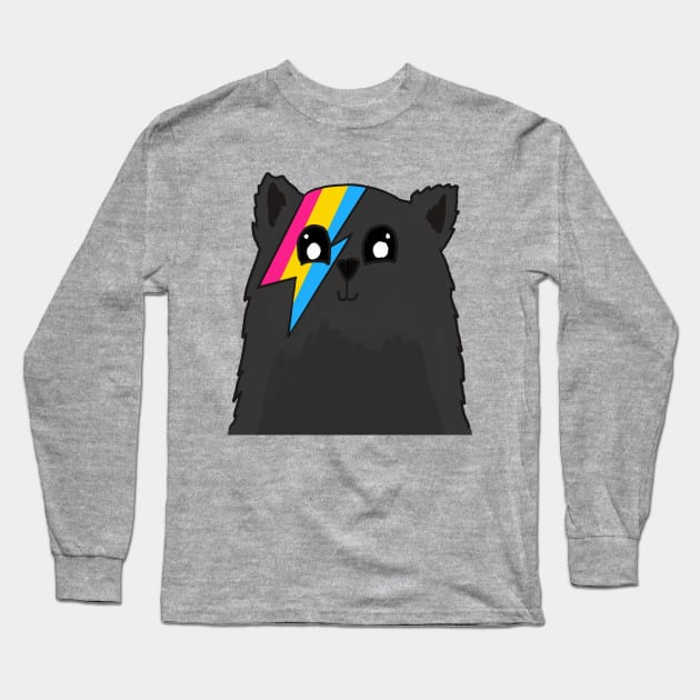 Pansexual Pride Flag Kitty Long Sleeve T-Shirt by nonbeenarydesigns